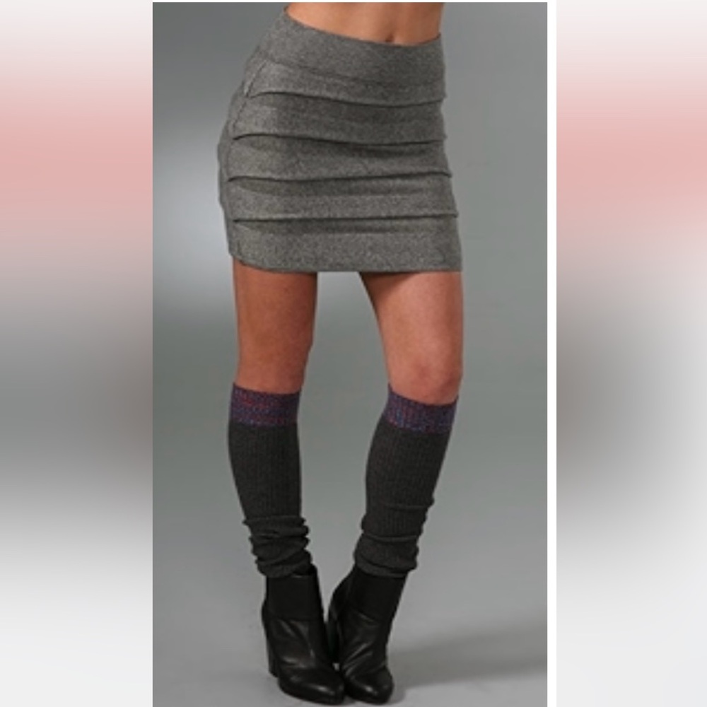 Rag & Bone Tiered Silk/Cashmere Skirt Grey Size Small